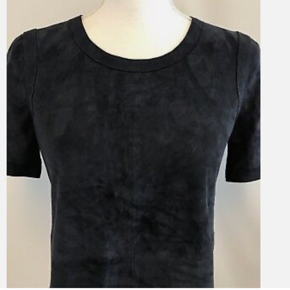 J CREW COLLECTION SUEDE LACED UP BACK TOP SZ 2 NAVY - Picture 3 of 6